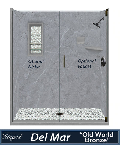 Sale Greo Marble with Mosiac Accent,  Alcove Shower Kit (save $1,350 was $2,849)