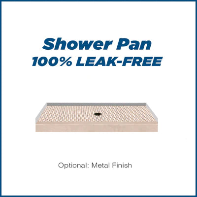 SPECIAL- Honey Hex Brown Sugar 60" Alcove Stone Shower Kit (FREE F92S FAUCET)