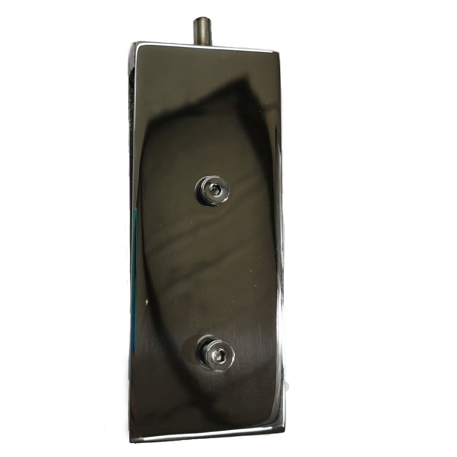 Chrome rectangular Hinge on a white background