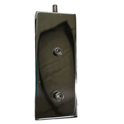 Chrome rectangular Hinge on a white background