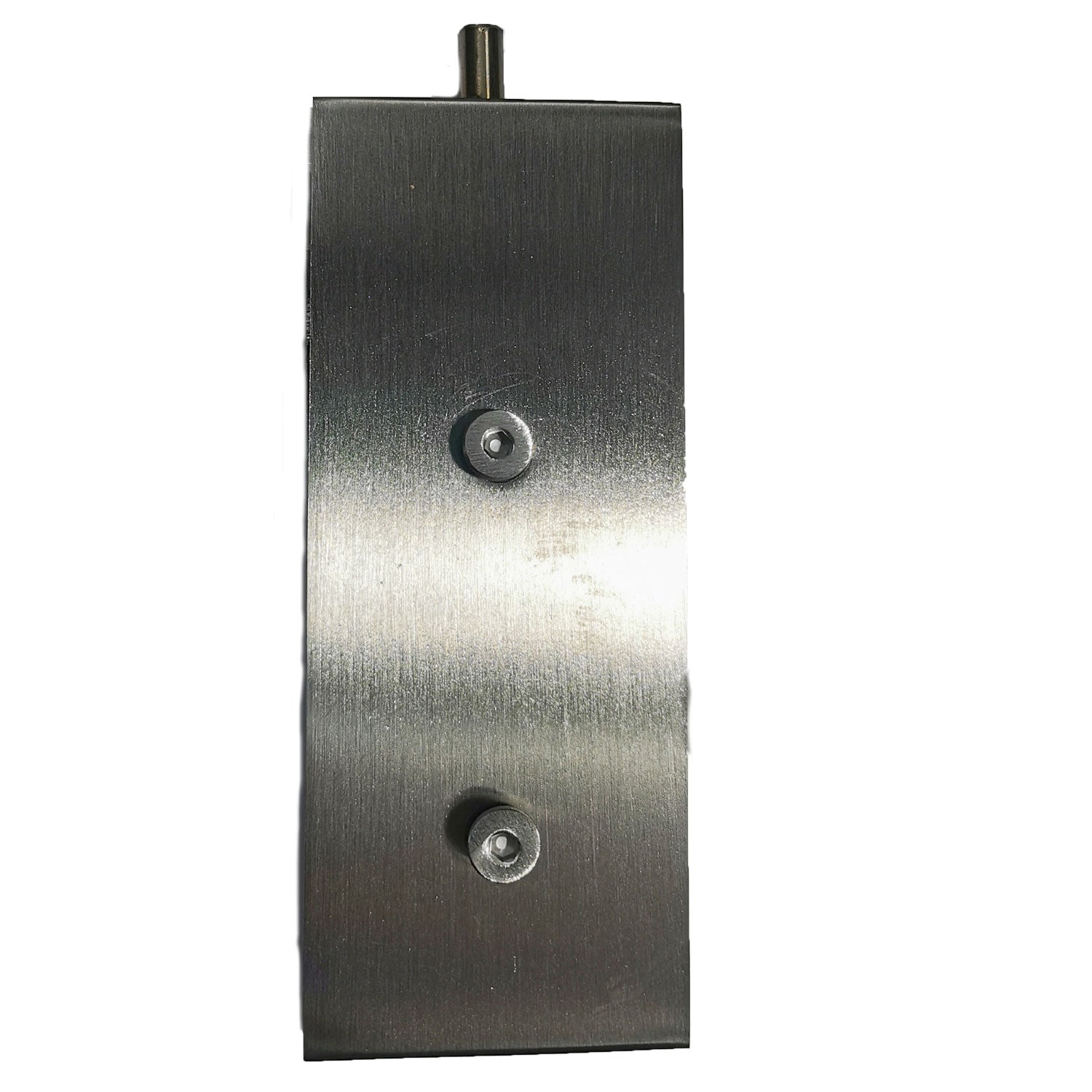 Satin Nickel rectangular Hinge on a white background
