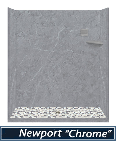 Sale Greo Marble with Mosiac Accent,  Alcove Shower Kit (save $1,350 was $2,849)