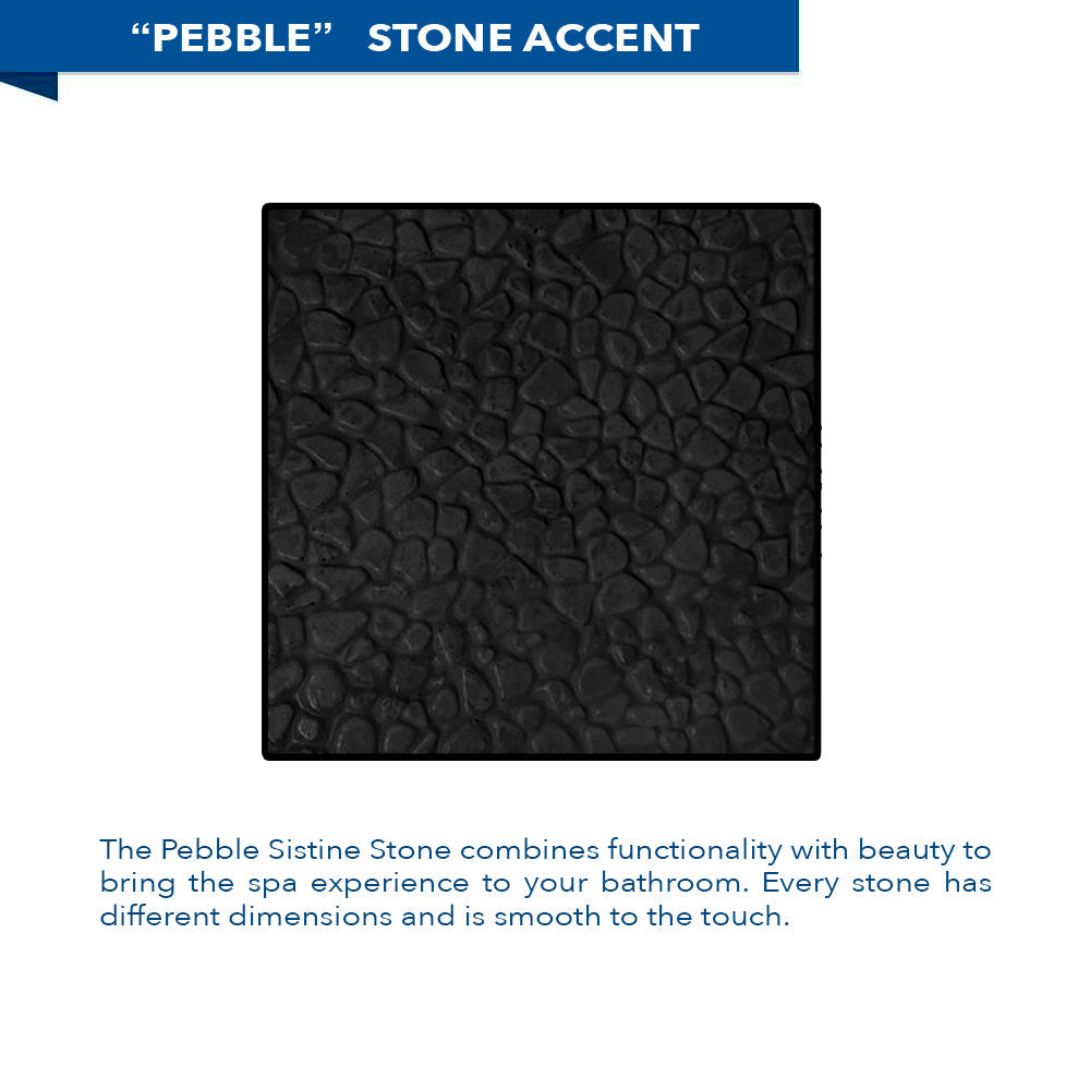 Clearance-36" X 36" Natural Buff Black Pebble Small Alcove Stone Shower Kit Pan and Walls Only