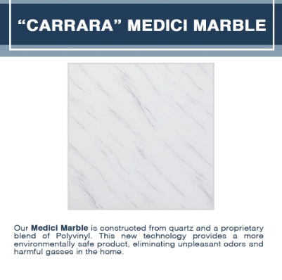 Carrara Marble Subway Corner Shower Kit