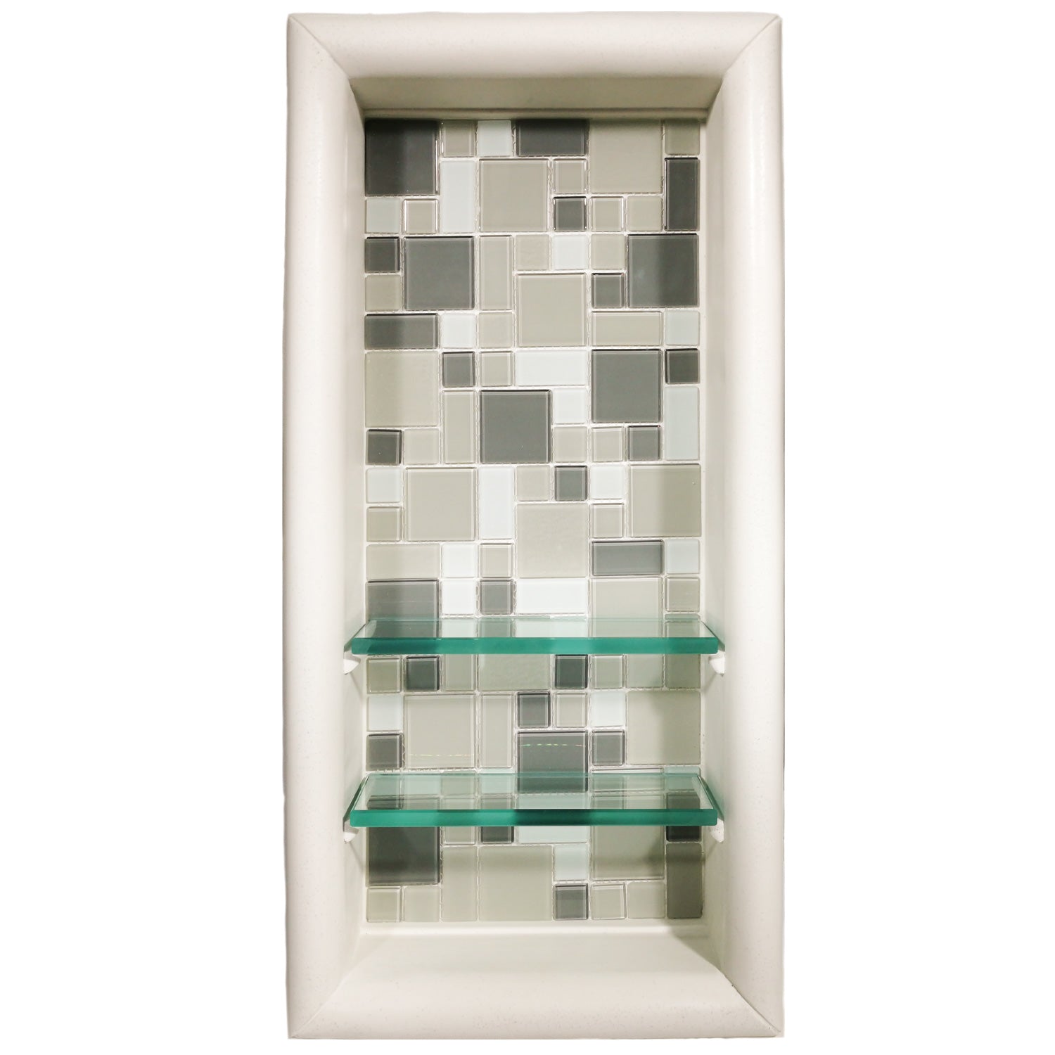 Mosaic, Stone or Wood Accent  Vertical Shampoo Niche