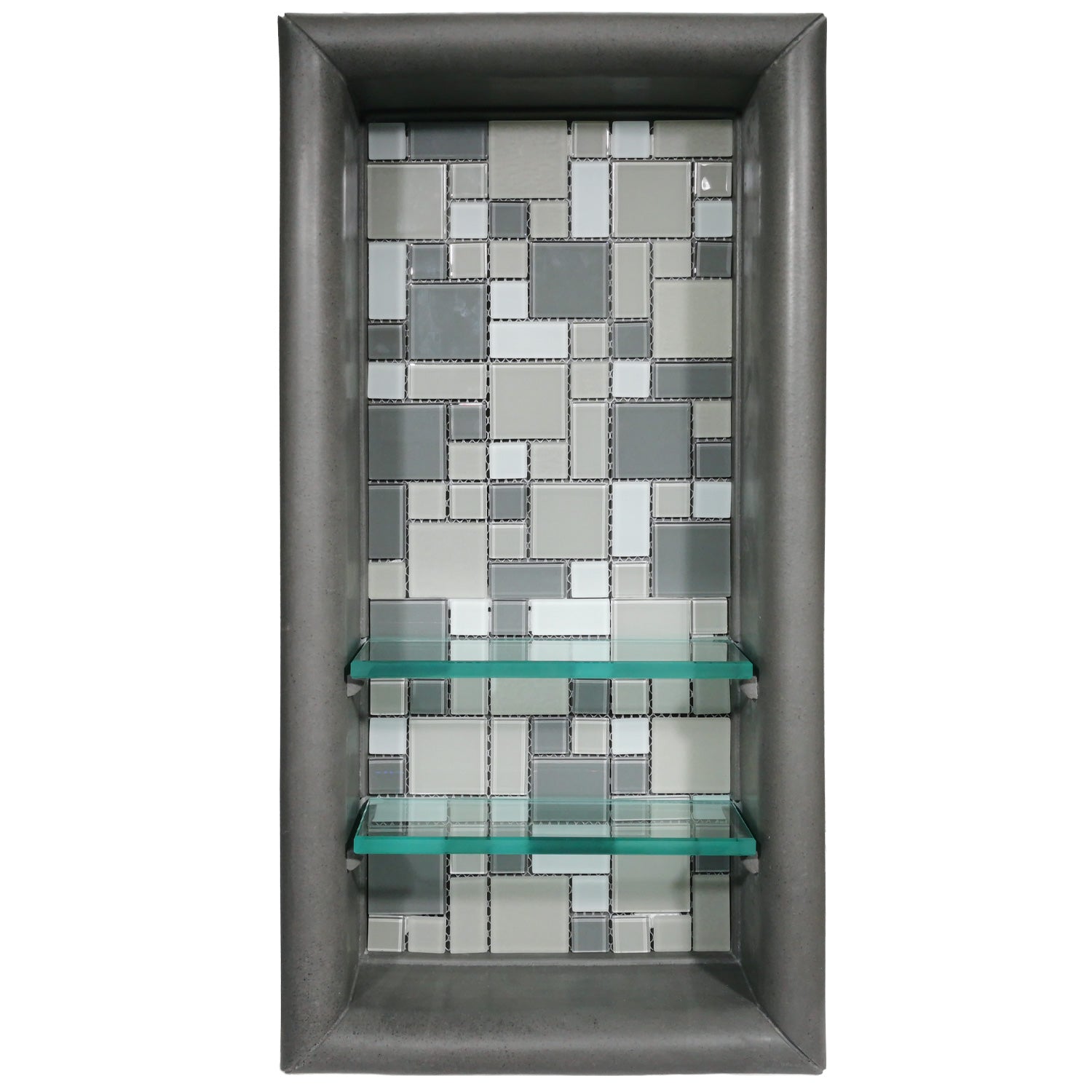 Mosaic, Stone or Wood Accent  Vertical Shampoo Niche