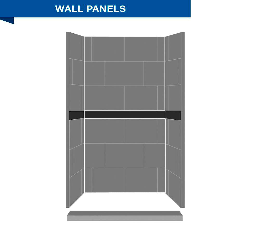 Pebble Portland Cement Small Alcove Shower Enclosure Kit