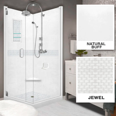 Jewel Natural Buff Corner Shower Kit