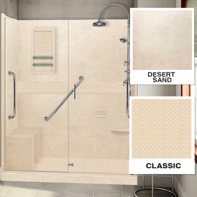 Freedom Classic Desert Sand 60" Alcove Shower Enclosure Kit
