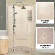 Neo-Angle Desert Sand Sistine Stone & Diamond Stone Accent Shower Remodel Kit