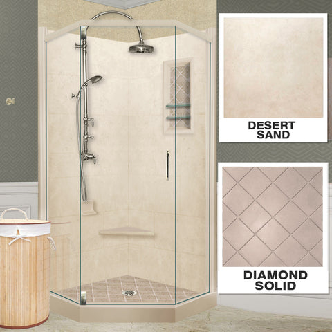 Diamond Solid Desert Sand Neo Shower Enclosure Kit