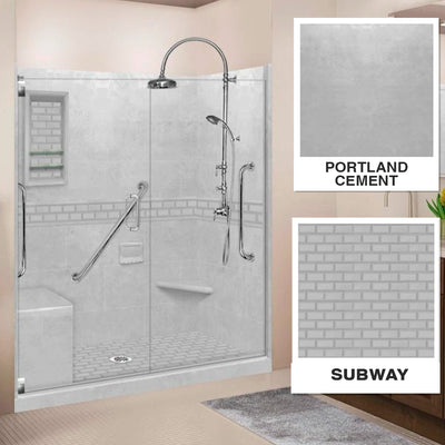 Freedom Subway Portland Cement 60" Alcove Shower Kit
