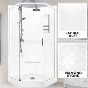 Neo-Angle Natural Buff Sistine Stone & Diamond Stone Accent ("DIY Shower Remodel Kit")