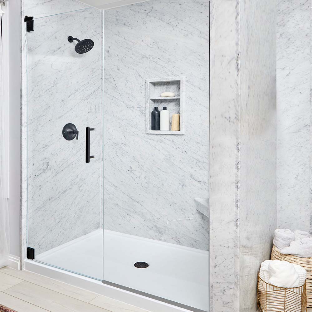 Stone Casings and Pivot Shower Door Kit