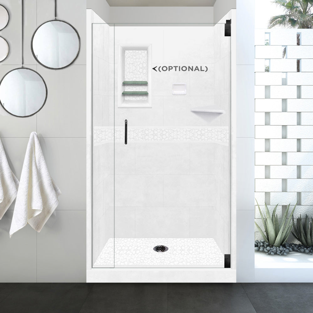 Alcove Natural Buff Sistine Stone & Pebble Stone Accent ("DIY Shower Remodel Kit")