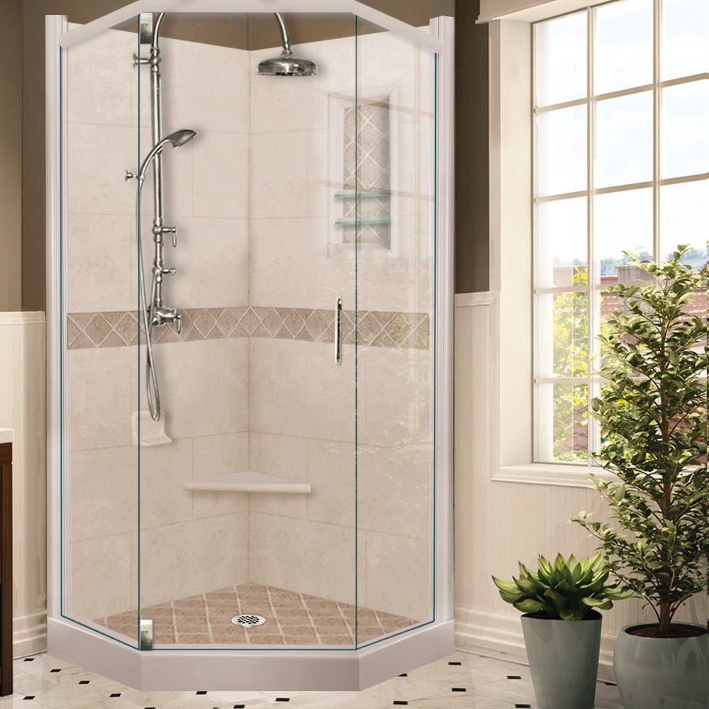 Neo-Angle Brown Sugar Sistine Stone & Diamond Stone Accent ("DIY Shower Remodel Kit")