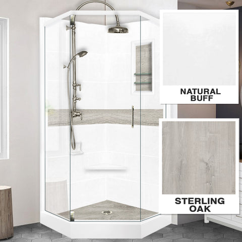 Sterling Oak Natural Buff Neo Shower Kit
