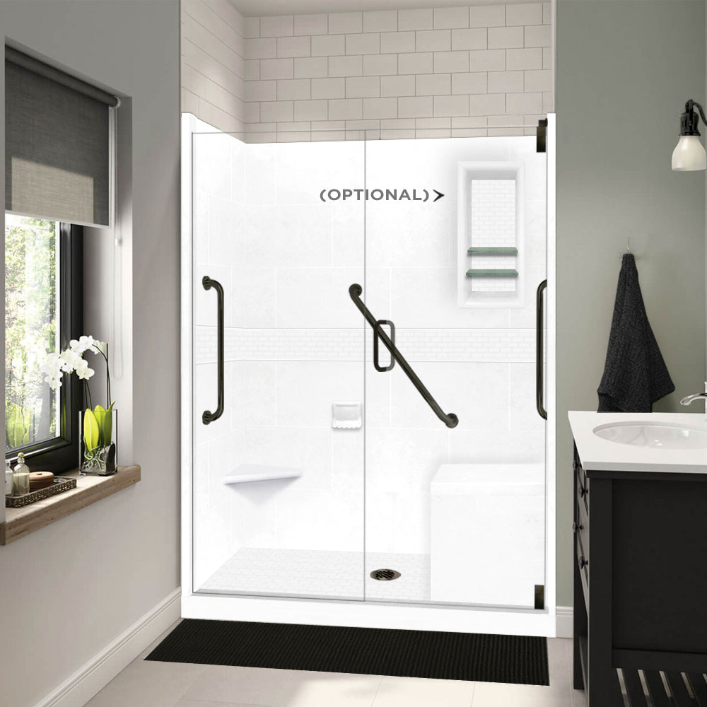 Freedom Classic Natural Buff 60" Alcove Shower Enclosure Kit