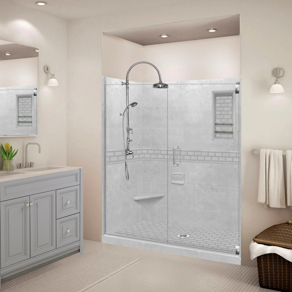 Subway Portland Cement 60" Alcove Shower Kit