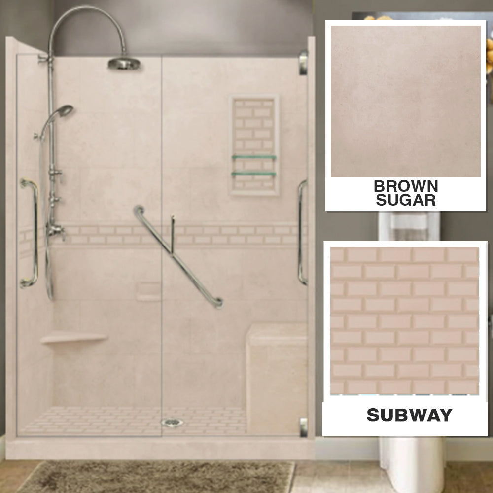 Freedom Subway Brown Sugar 60" Alcove Shower Kit