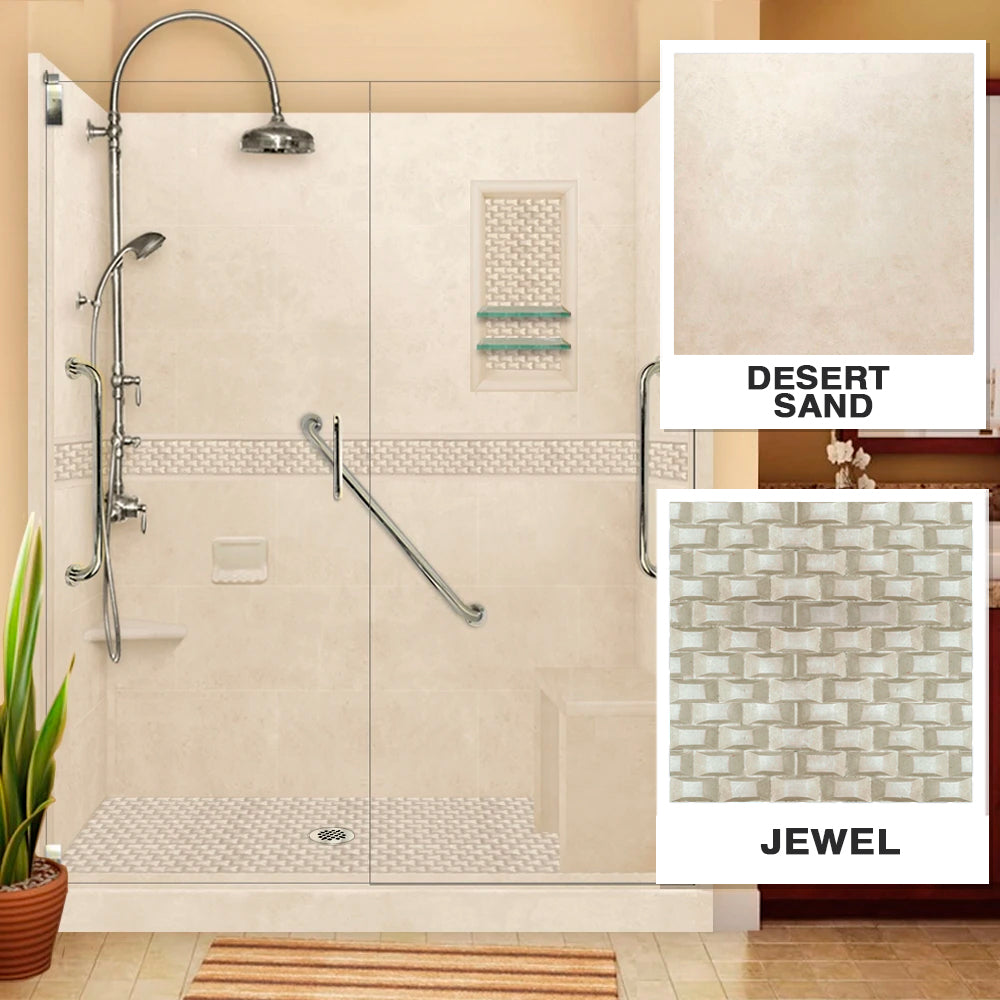Freedom Jewel Desert Sand 60" Alcove Shower Kit