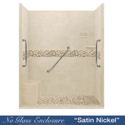 Freedom Zero Roma Desert Sand 60" Alcove Stone Shower Enclosure Kit