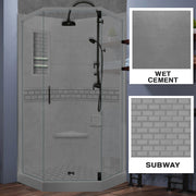 Neo-Angle Wet Cement Sistine Stone & Subway Stone Accent ("DIY Shower Remodel Kit")