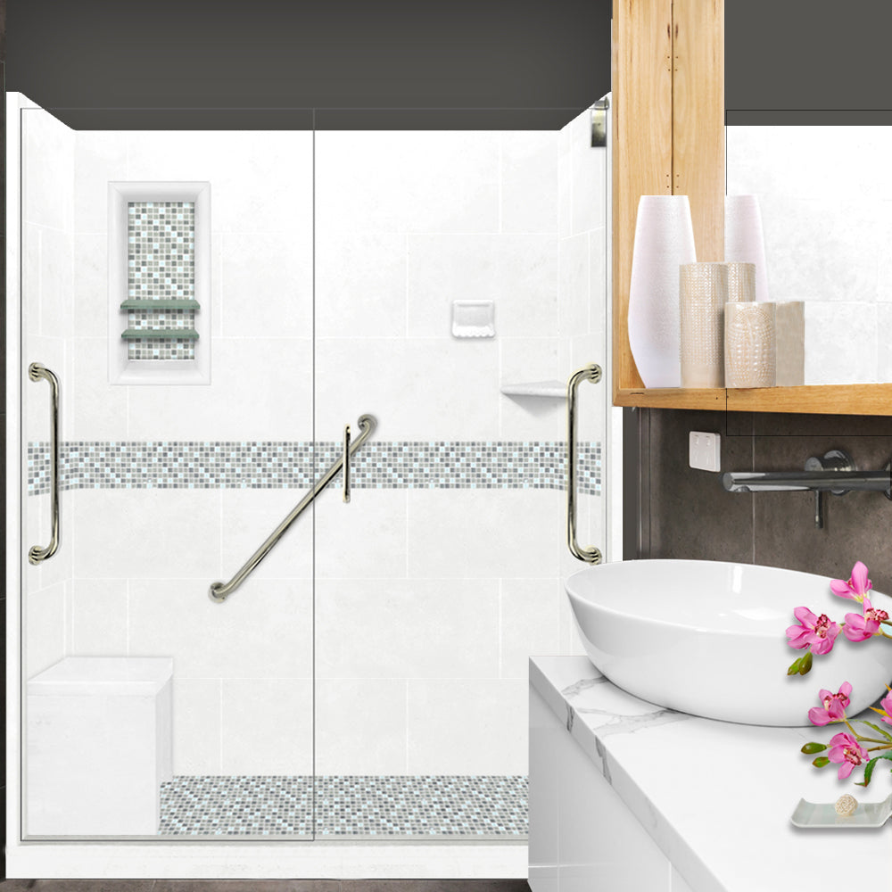 Custom Showers Your Way (Includes: Corner Pan, Walls, Thresholds, and  Optional Glass)