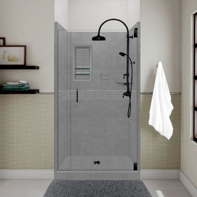 Classic Wet Cement Small Alcove Shower Enclosure Kit