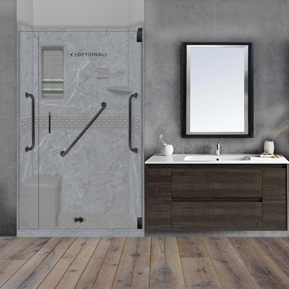 Freedom Grio Marble Classic Alcove Shower Enclosure Kit