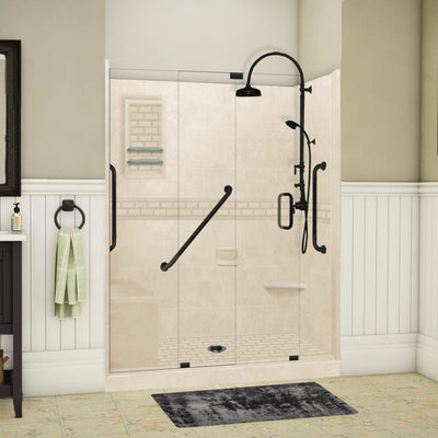 Freedom Subway Desert Sand 60" Alcove Shower Enclosure Kit