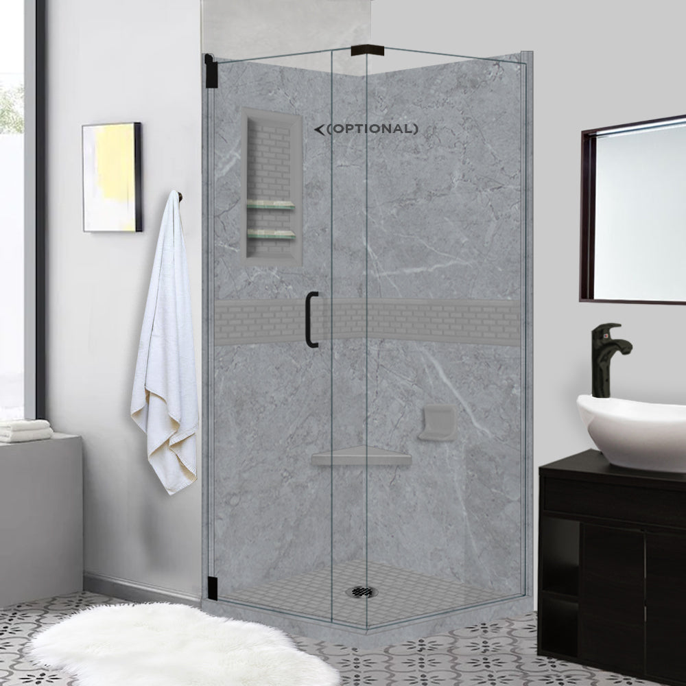Grio Marble Classic Corner Shower Enclosure Kit