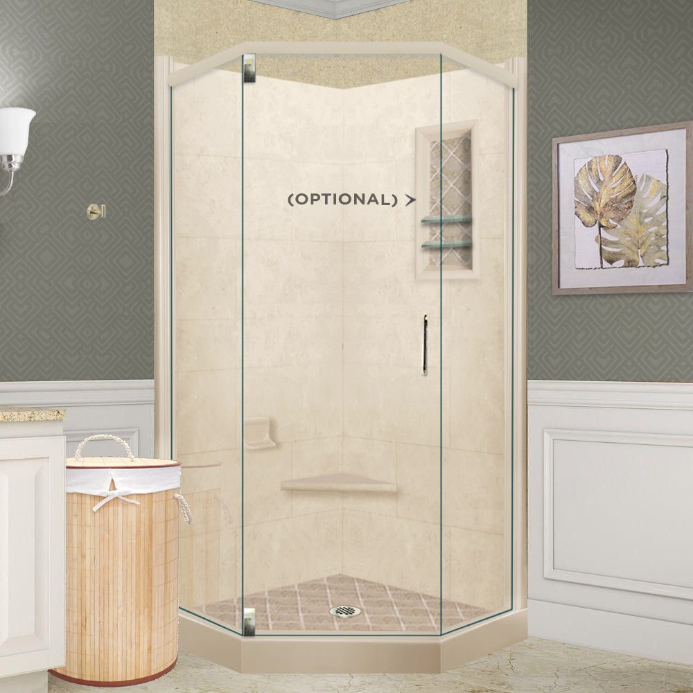 Neo-Angle Desert Sand Sistine Stone & Diamond Stone Accent Shower Remodel Kit
