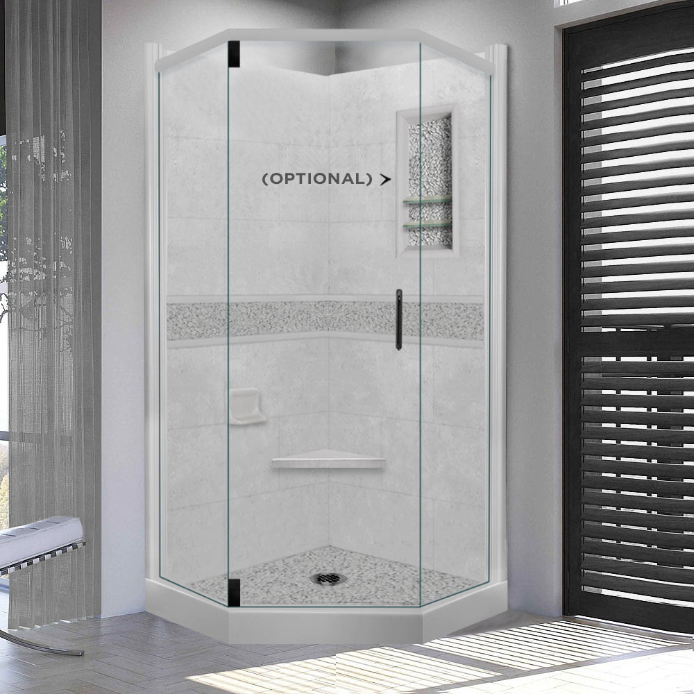 Neo-Angle Portland Cement Sistine Stone & Pebble Stone Accent Shower Remodel Kit
