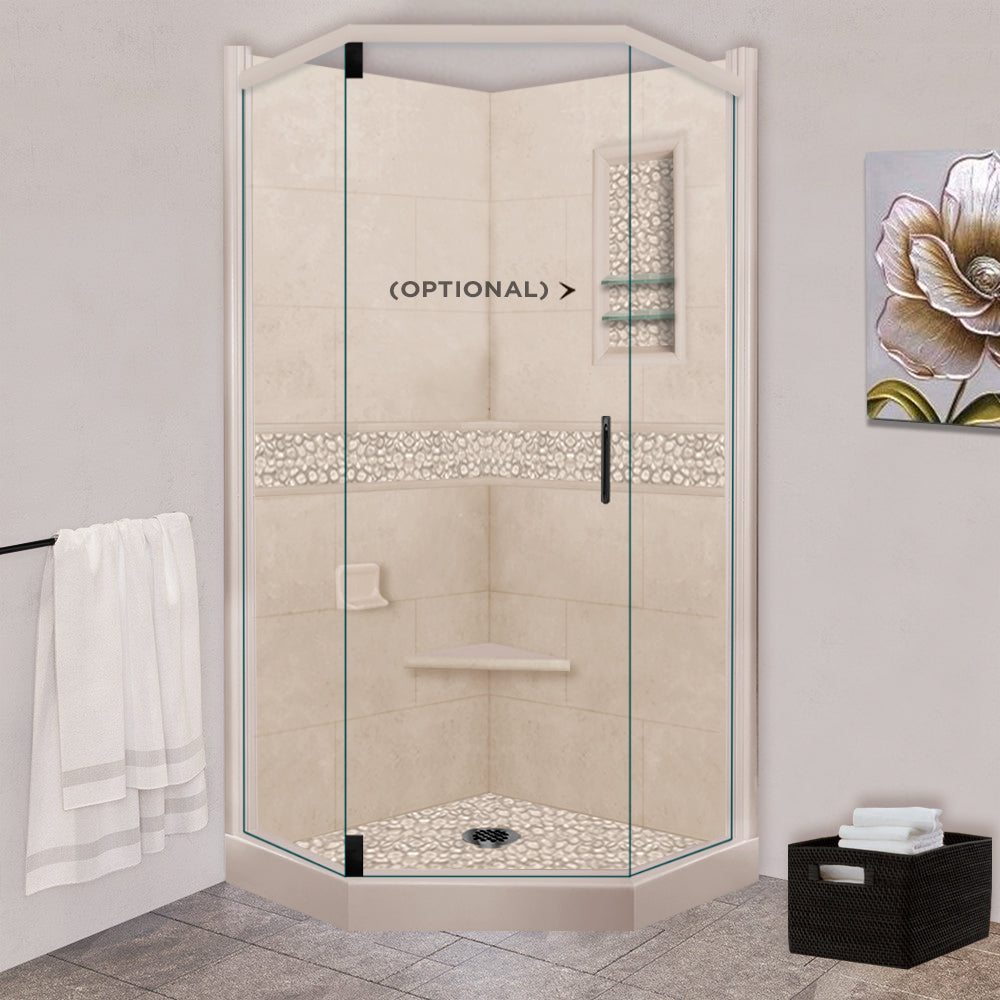 Neo-Angle Brown Sugar Sistine Stone & Pebble Stone Accent ("DIY Shower Remodel Kit")