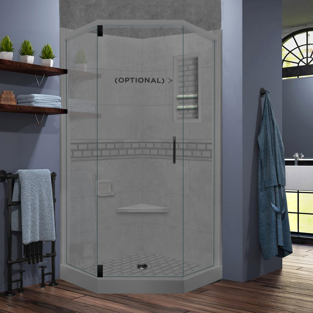 Neo-Angle Wet Cement Sistine Stone & Subway Stone Accent ("DIY Shower Remodel Kit")