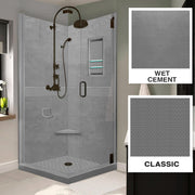 Corner Wet Cement Sistine Stone & Classic Stone Accent ("DIY Shower Remodel Kit")