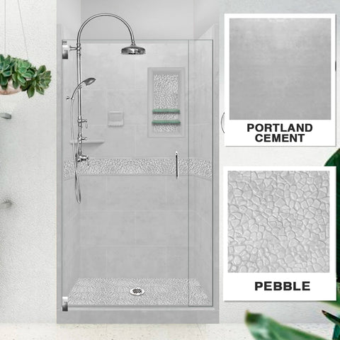 Pebble Portland Cement Small Alcove Shower Enclosure Kit