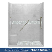 Freedom Zero Delmar Portland Cement 60" Alcove Stone Shower Enclosure Kit