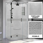 Neo-Angle Portland Cement Sistine Stone & Pebble Stone Accent Shower Remodel Kit