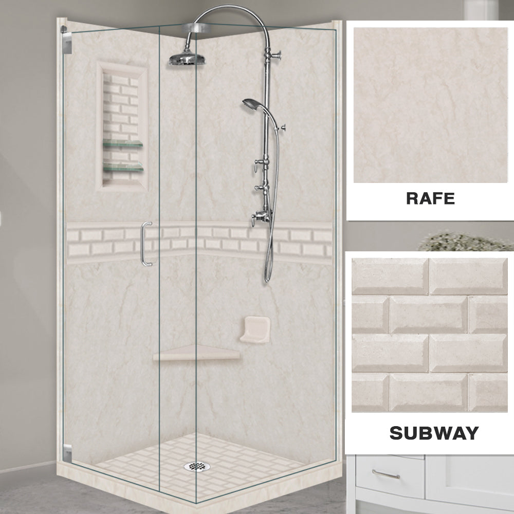 Rafe Marble Subway Corner Shower Kit