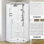 Carrara Marble Subway Neo Shower Enclosure Kit