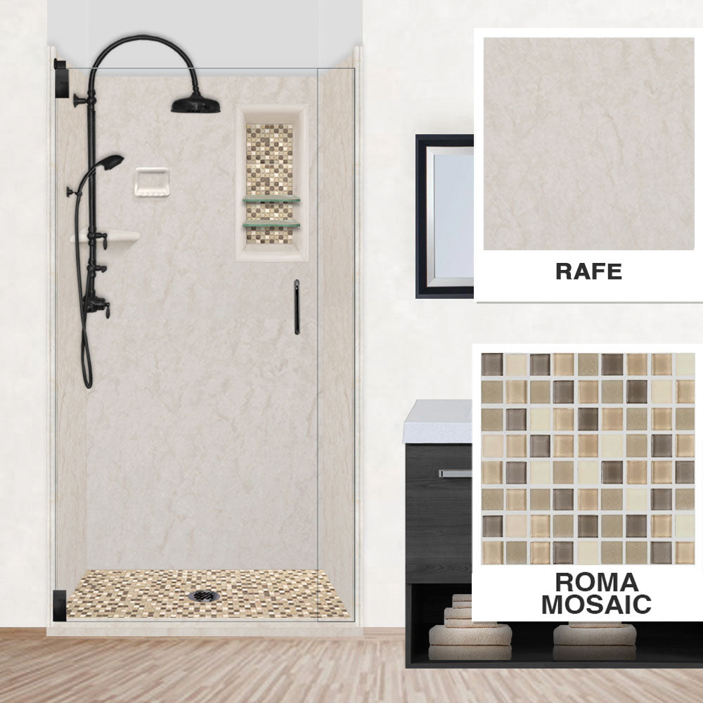 Rafe Marble Roma Mosaic Alcove Shower Kit