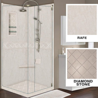Rafe Marble Diamond Corner Shower Kit