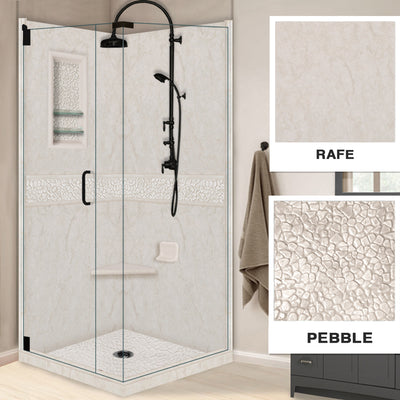 Rafe Marble Pebble Corner Shower Kit