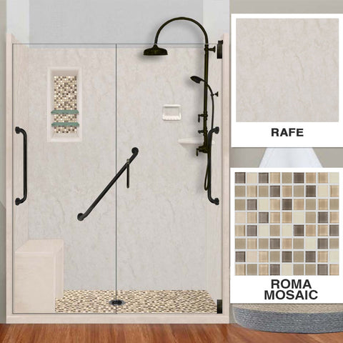 Freedom Rafe Marble Roma Mosaic Alcove Shower Kit