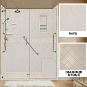 Freedom Rafe Marble Diamond Alcove Shower Enclosure Kit
