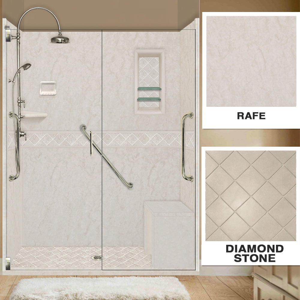 Freedom Rafe Marble Diamond Alcove Shower Kit