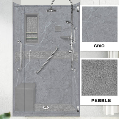 Freedom Grio Marble Pebble Alcove Shower Kit