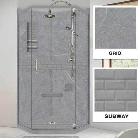 Grio Marble Subway Neo Shower Enclosure Kit
